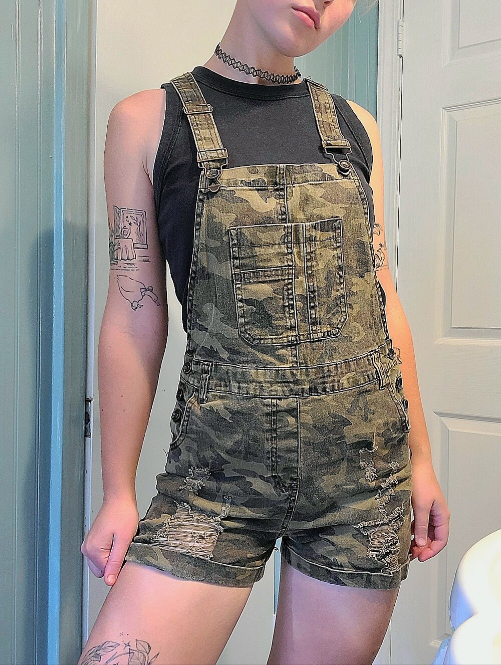 camo overalls